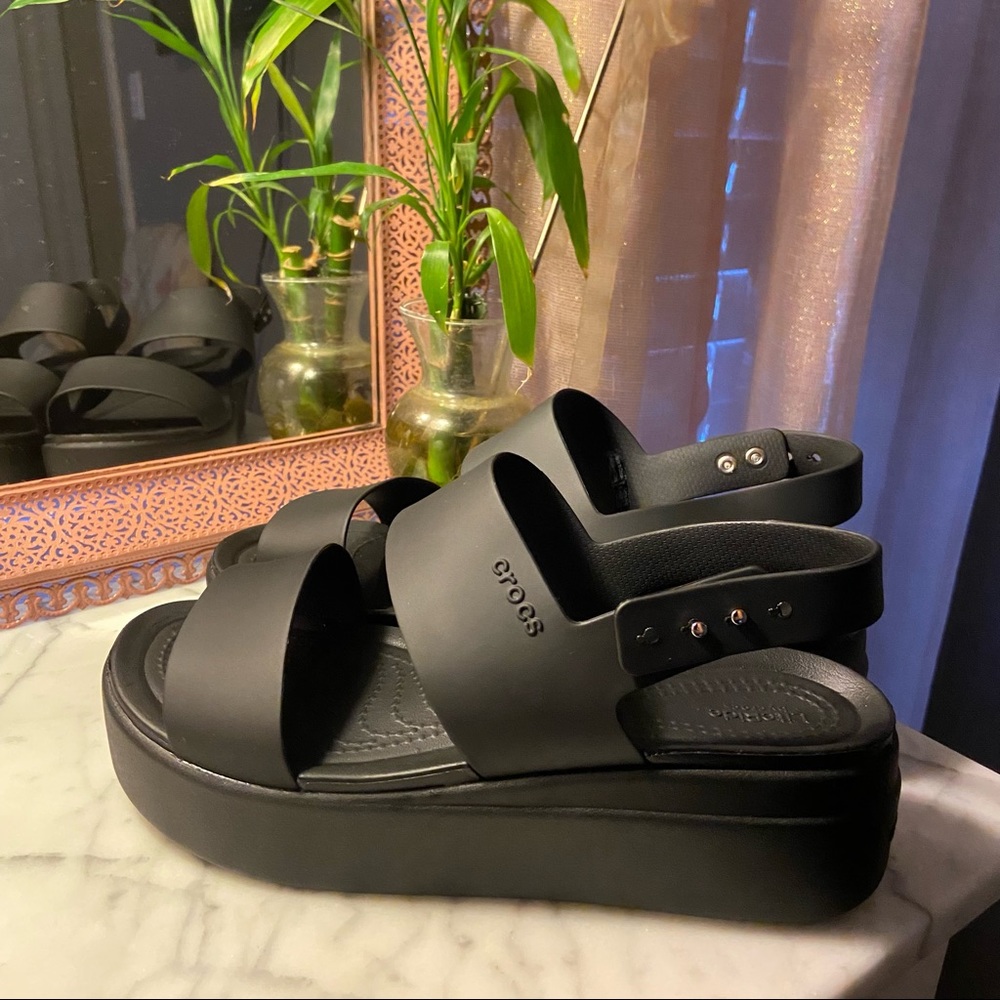 Women’s Crocs Brooklyn Low Wedge in Black